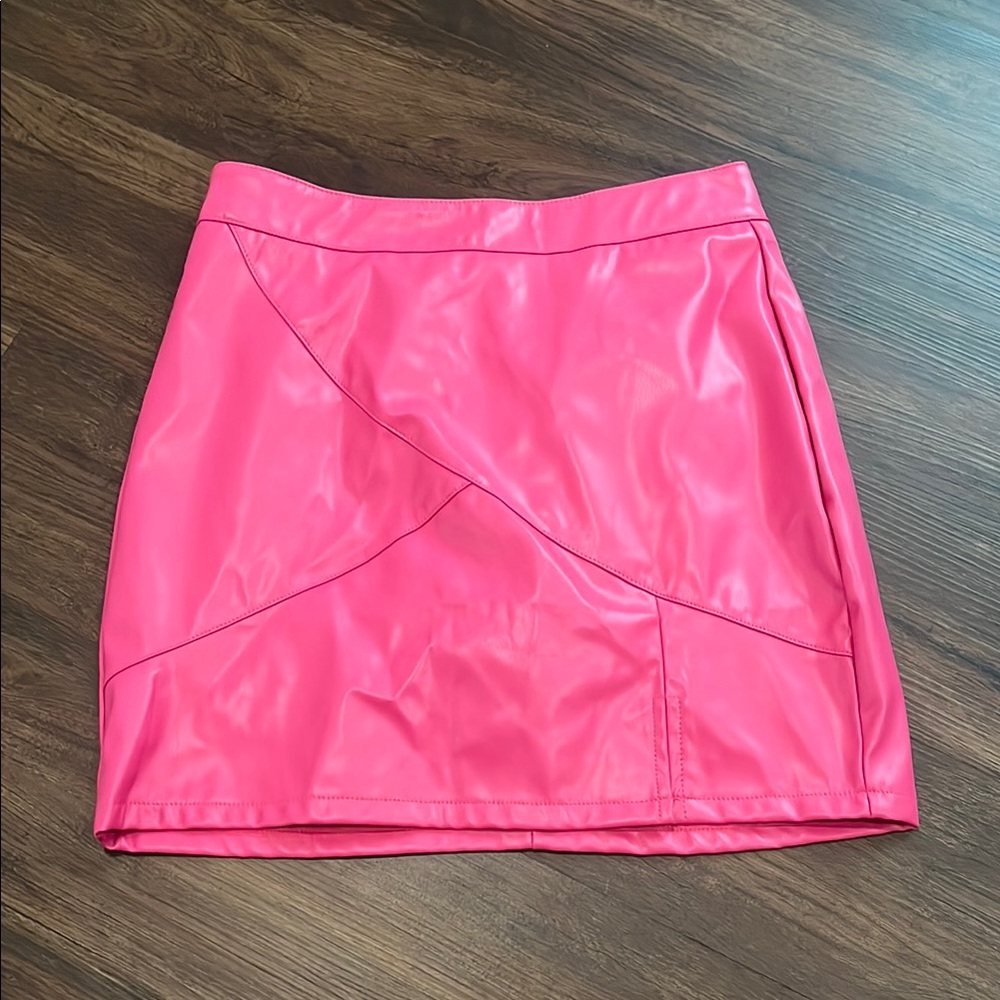 Leather mini skirt XS pink
